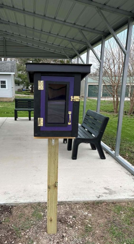 Photo of Little Free Library outside the Georgetown Public Library.